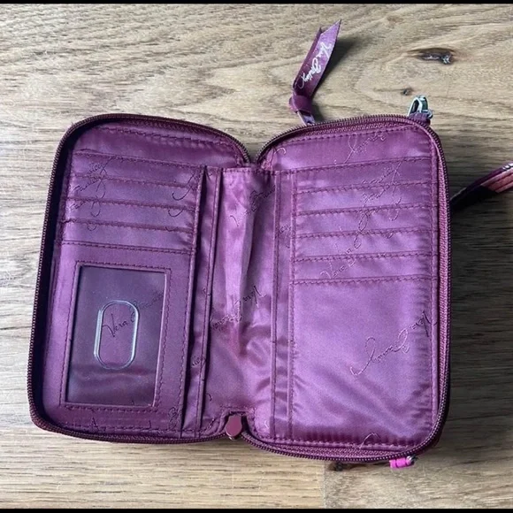Vera Bradley Pink and Purple Geometric Wristlet - Picture 3 of 4